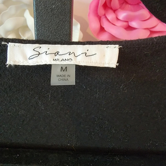 Sioni Milano Black Dot Embellished Sleeve Sweater - Picture 4 of 5